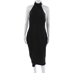 St. John Evening By Marie Gray Womens Sheath Dress Black Knit Halter Size 6